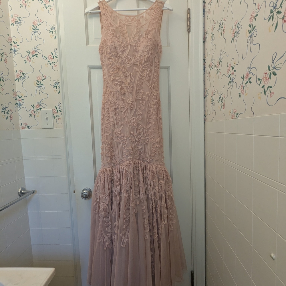 Pink Sequin Embellished Sleeveless Midi Gown